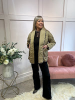 Quilted Jacket - Gold/ Leopard