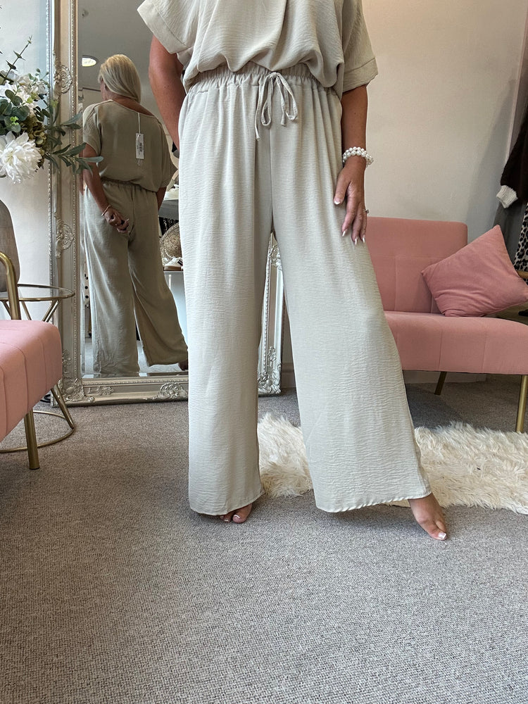Wide Leg Pant - Beige