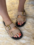 Load image into Gallery viewer, Sienna Buckle Slider Sandal - Nude
