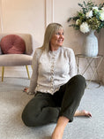 Load image into Gallery viewer, Frill Edge Cardigan- Oatmeal
