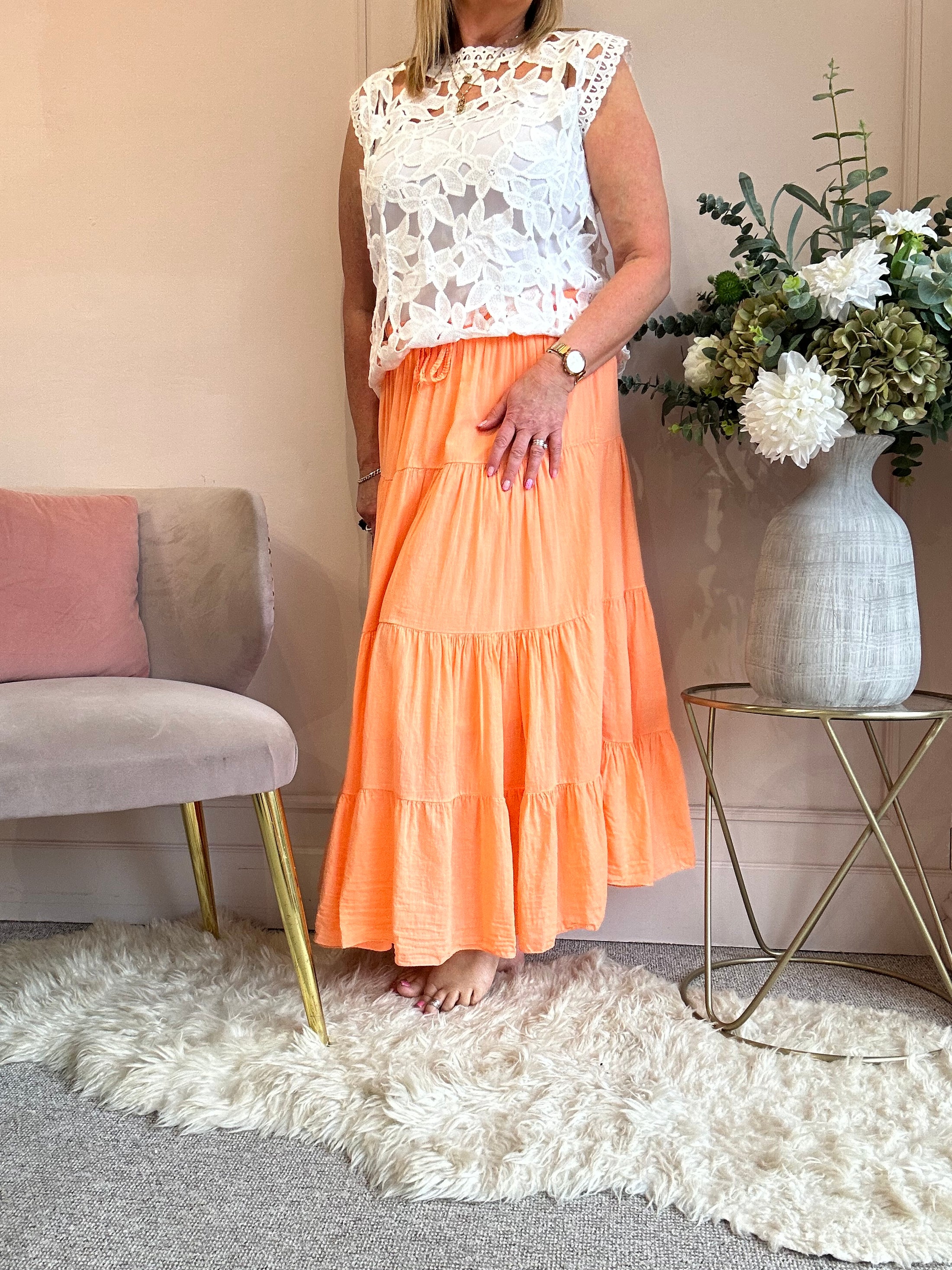 Gypsy Maxi Skirt - Orange - Wardrobe By Simone