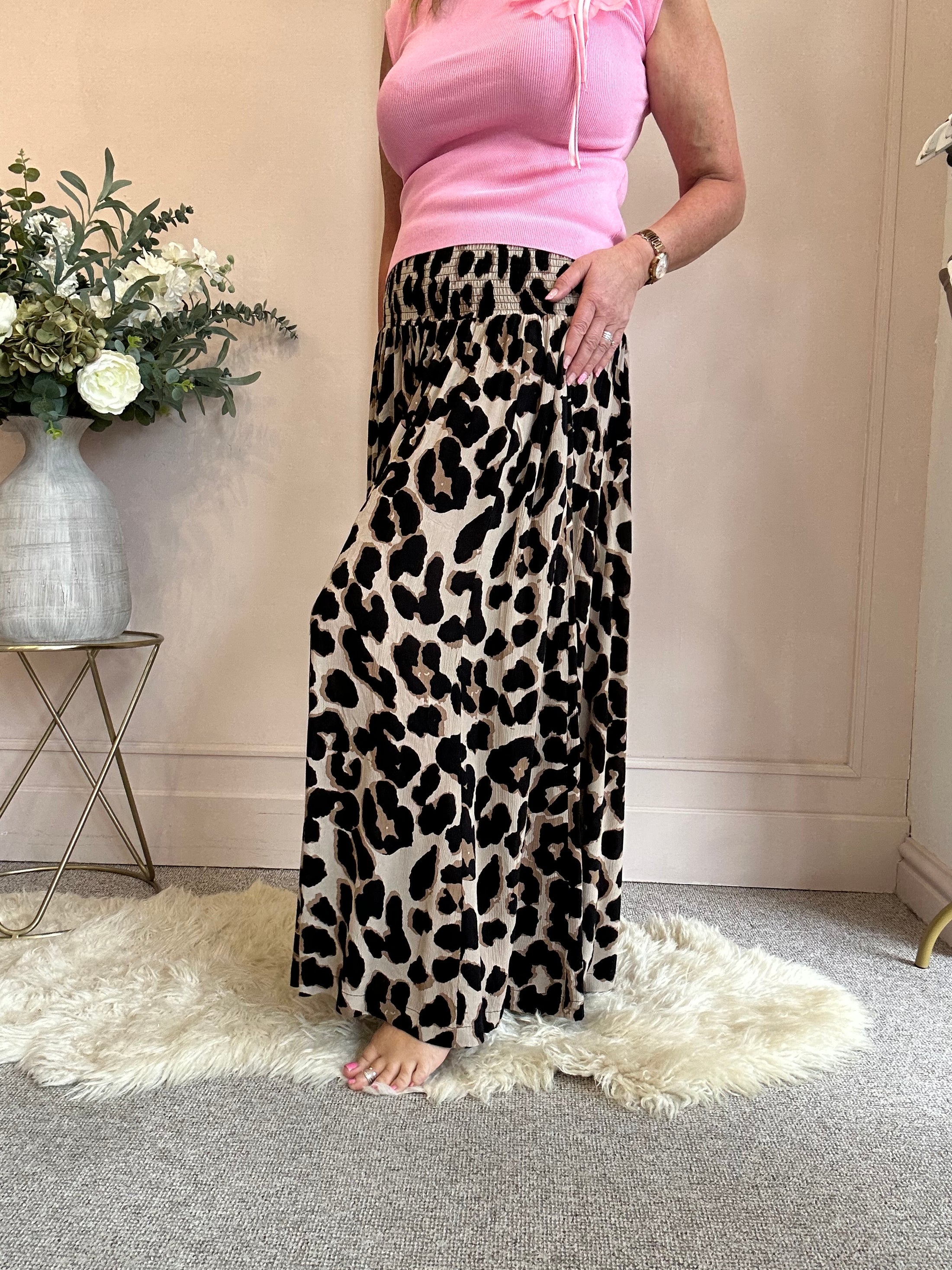 Leopard Trouser - Wide Leg