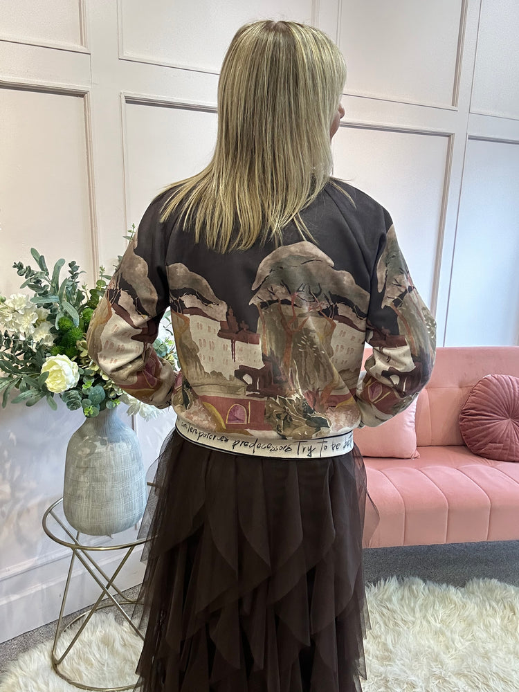 Tuscany Suedette Jacket - Brown/Multi