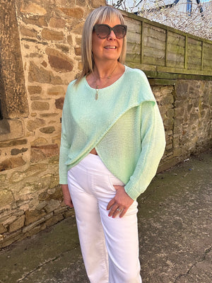 Crossover Layered Longer Jumper - Mint