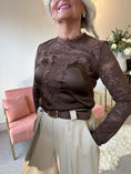 Load image into Gallery viewer, Lace & Satin Top - Brown - Wardrobe By Simone
