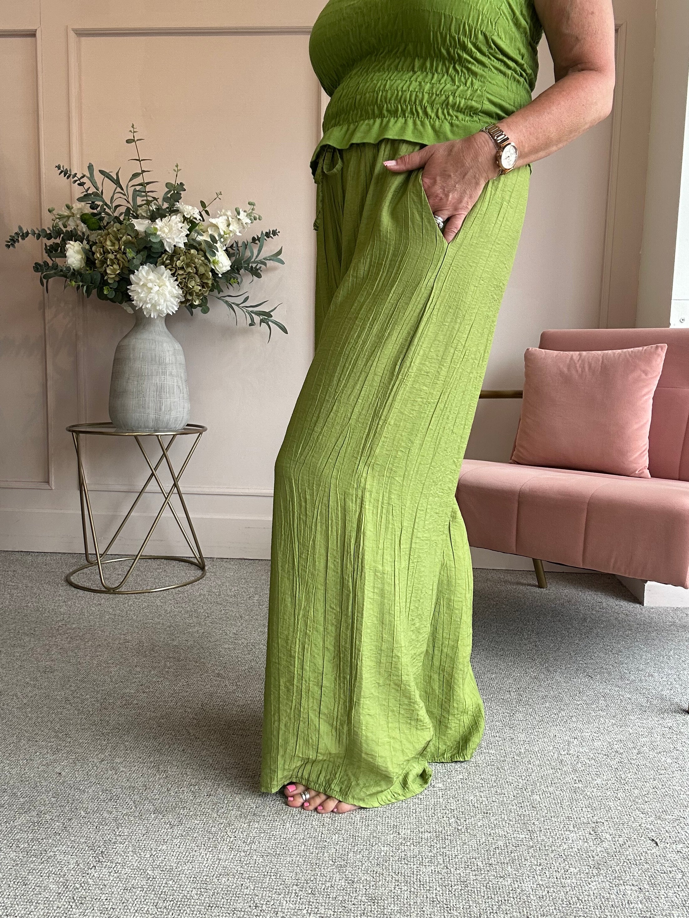 Relaxed Wide Pant - Olive Green