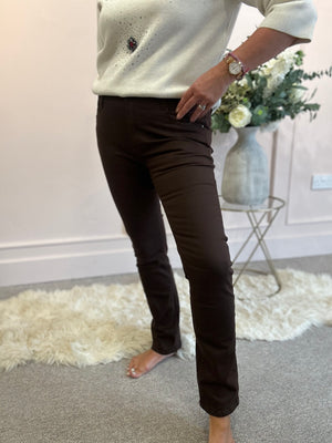 Straight Leg Jean -  Chocolate Brown - Wardrobe By Simone