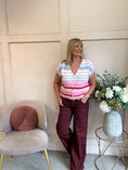 Load image into Gallery viewer, Cosy Striped Waistcoat - Pink/Cream
