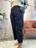 Load image into Gallery viewer, Barrel Suedette Pant - Navy

