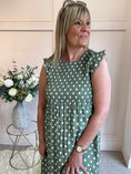 Load image into Gallery viewer, A Spotty Dotty Dress - Green/Cream

