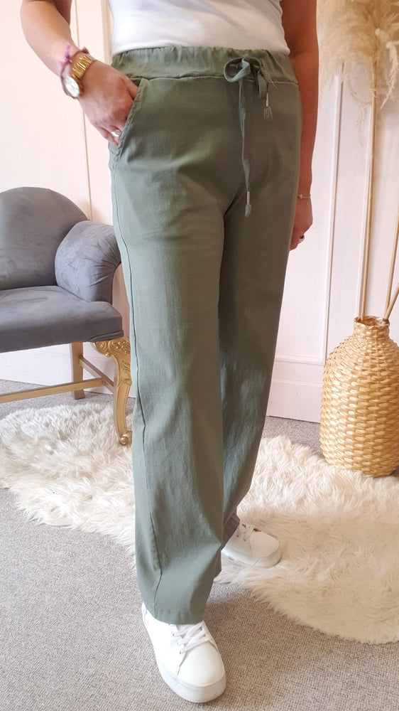 Magic Wide Pant - Khaki - Wardrobe By Simone