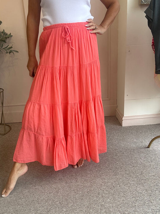Gypsy Maxi Skirt - Coral - Wardrobe By Simone