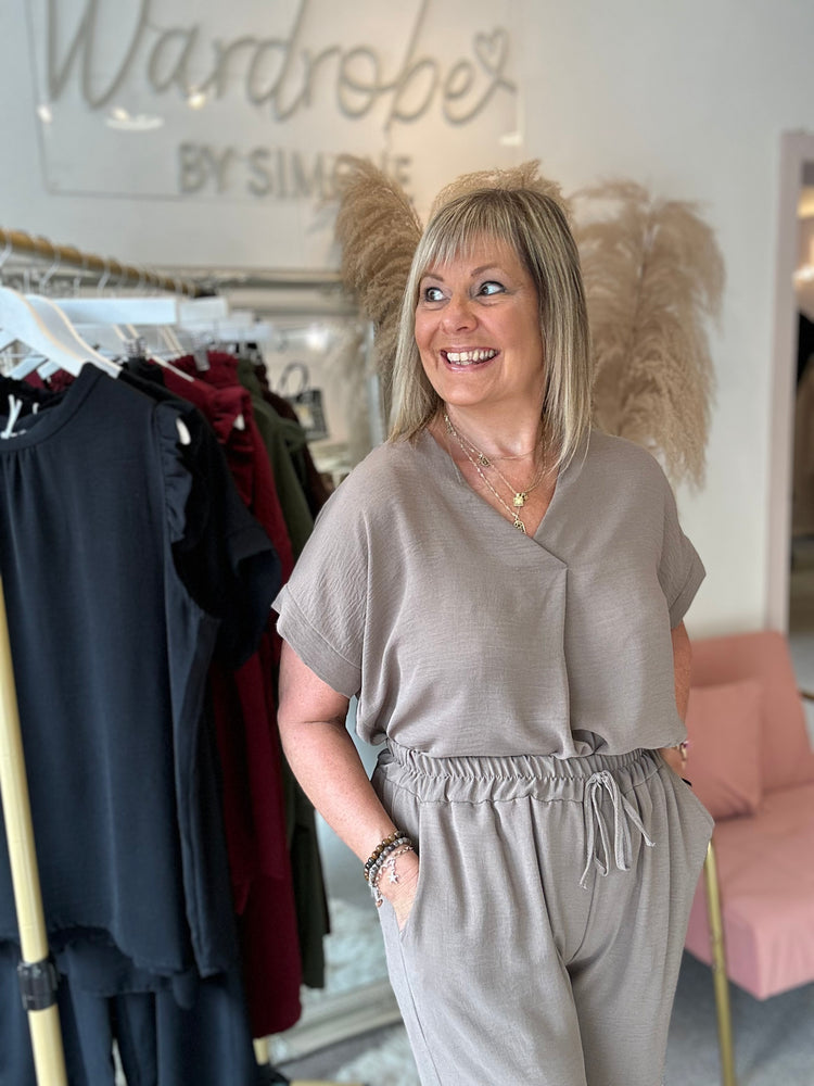 V Neck Top - Mocha