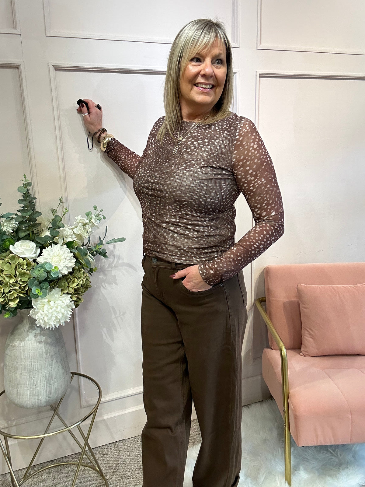 Soft Bambi Mesh Top - Beiges