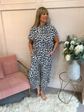 Load image into Gallery viewer, Cheetah Harem Lounge Pant - Blue/Black - Wardrobe By Simone
