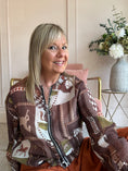 Load image into Gallery viewer, Horse & Bridle Zip Jacket - Browns/Greens

