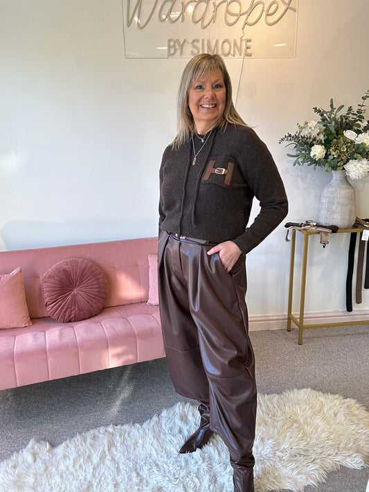 H Hoody Jumper -  Brown