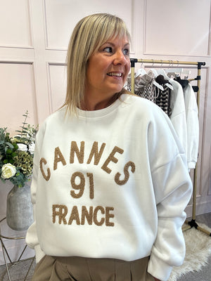 Cannes 91 Sweatshirt  - White