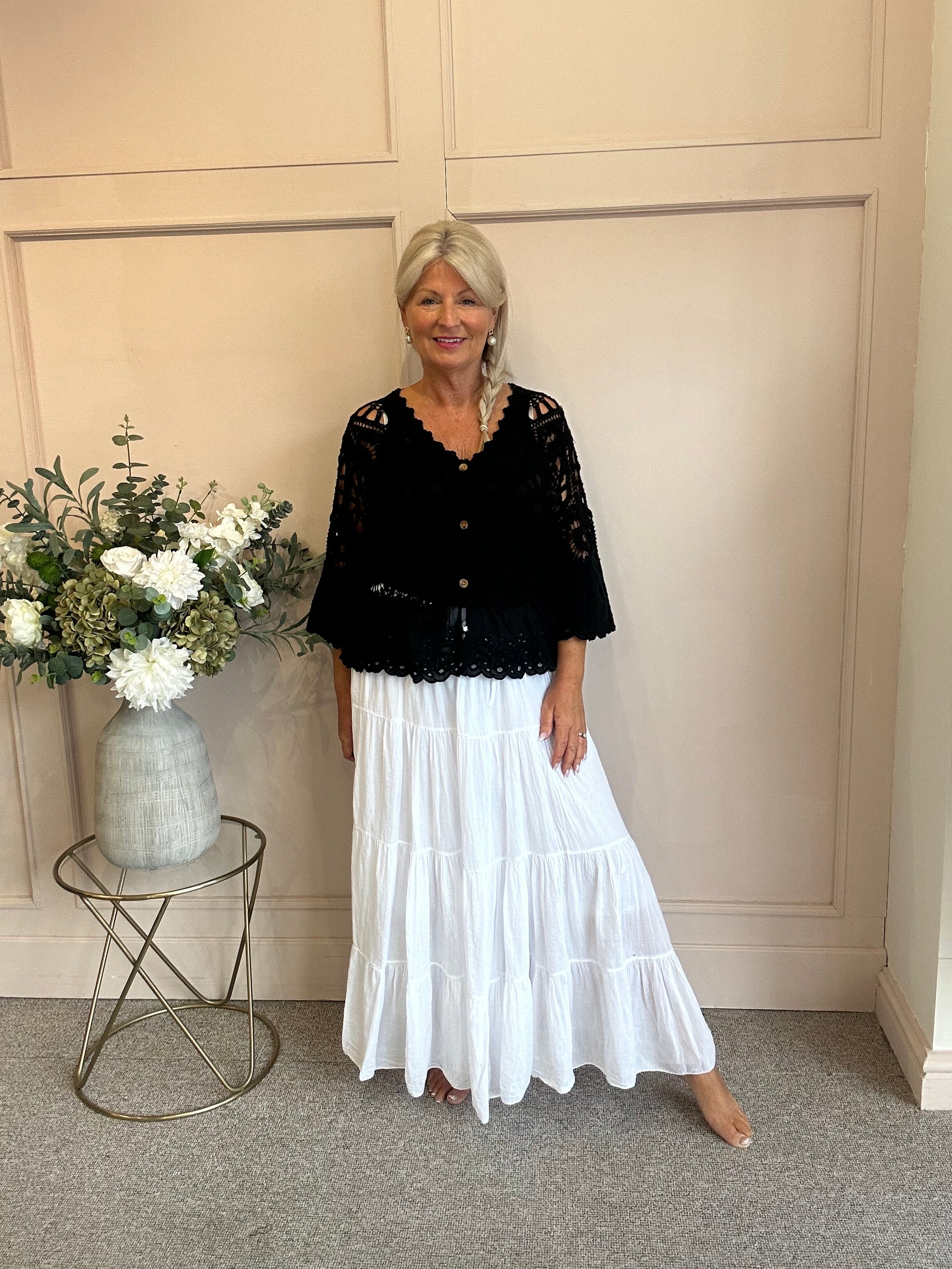 Gypsy Maxi Skirt - White - Wardrobe By Simone