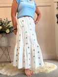 Load image into Gallery viewer, Daisy Gypsy Skirt - White/Blue One Size

