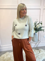 Sparkle Detail Jumper  - Oatmeal