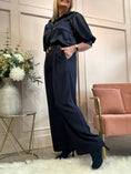 Load image into Gallery viewer, Stylish Belted Pant - Navy
