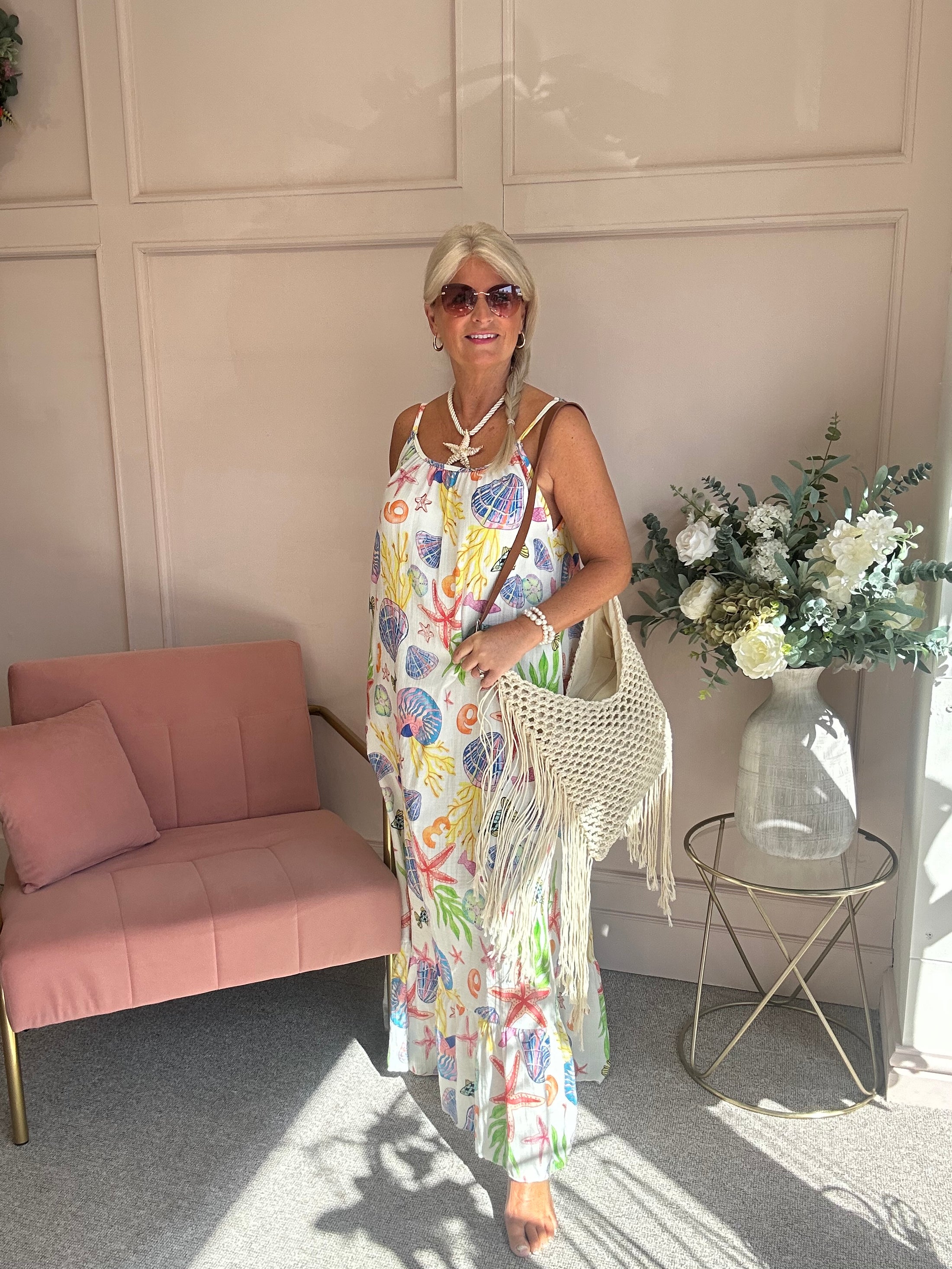 Escape To The seaside Sundress - Cream/Mix - Wardrobe By Simone