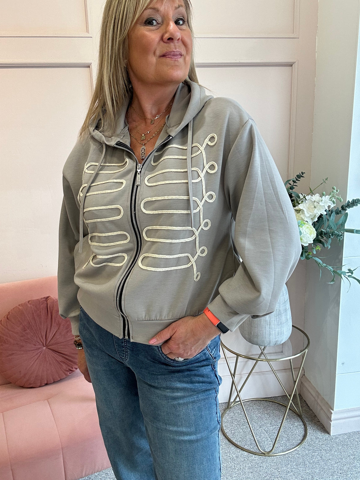 Military Lounge Jacket - Taupe - Wardrobe By Simone