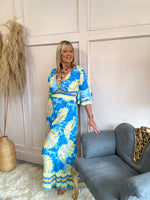 Ocean breeze Vibe Jumpsuit - Aqua Blue/Mix