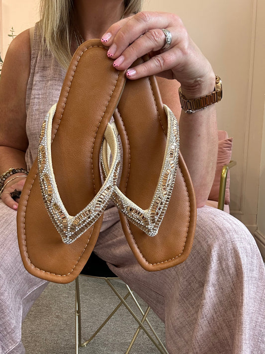 Bling Flip Flop - Gold - Wardrobe By Simone