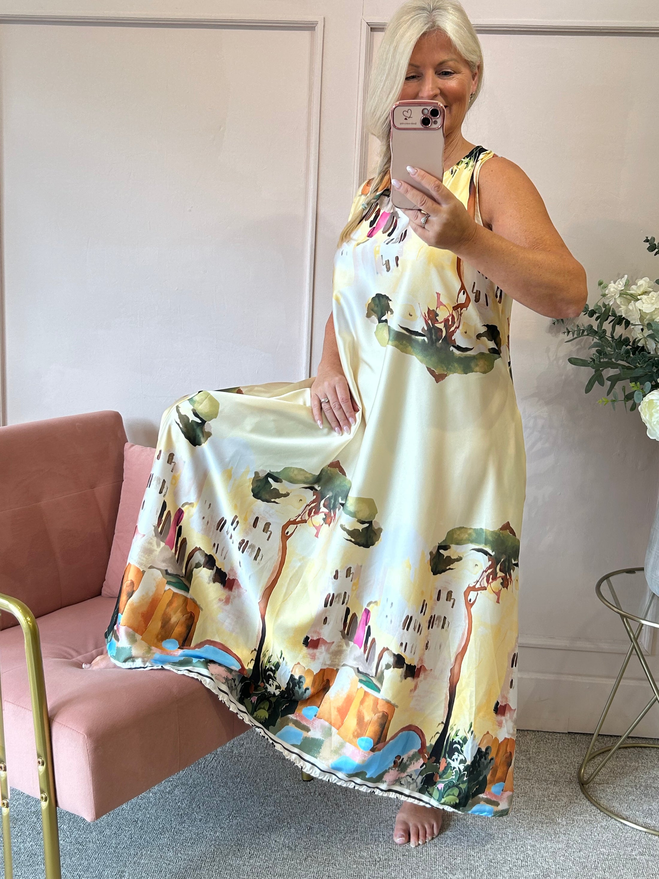 Santorini Maxi Dress- Yellows - Wardrobe By Simone