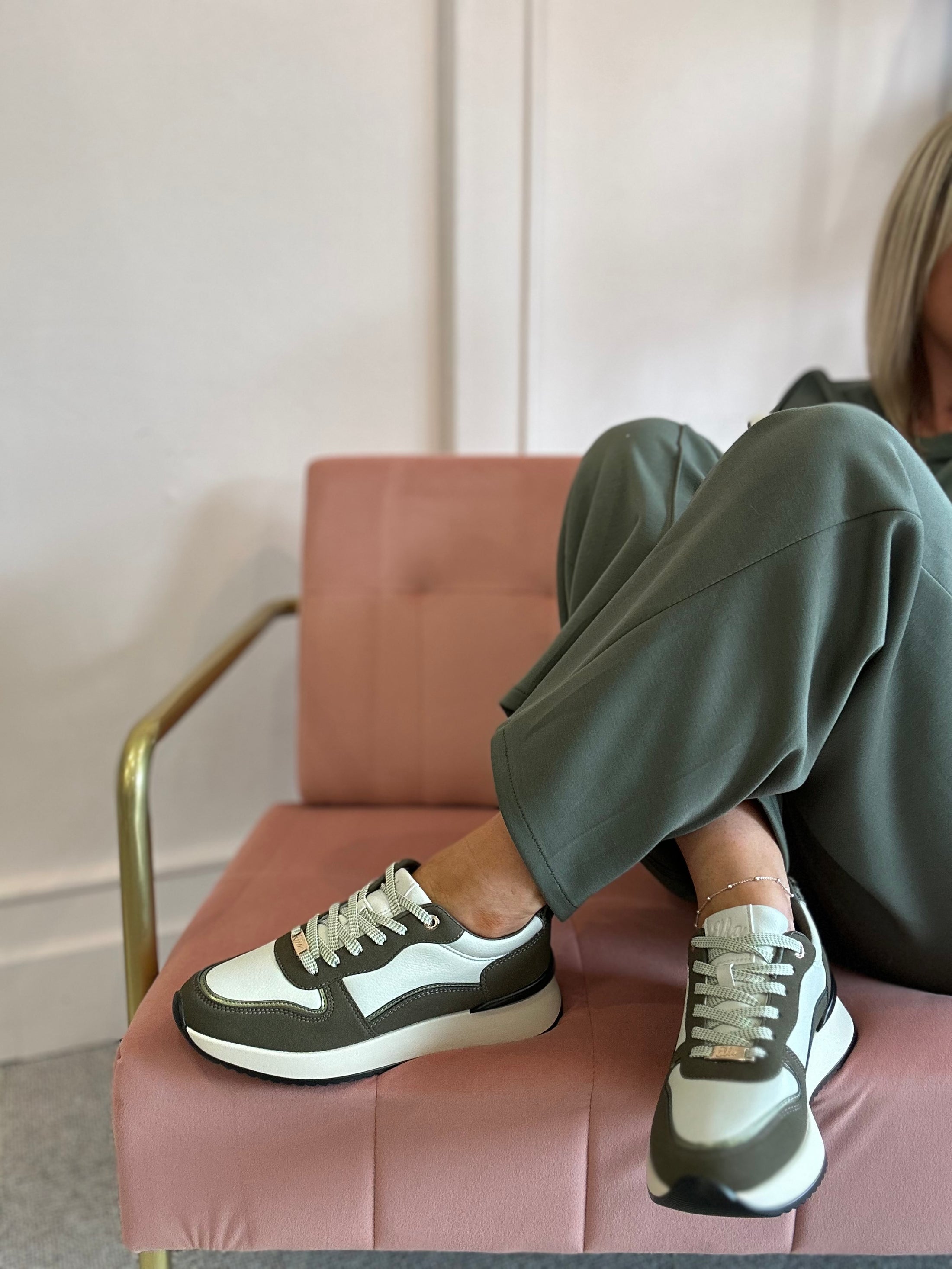 Nevada Trainer - Khaki - Wardrobe By Simone