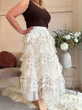 Load image into Gallery viewer, Spotty Tiered Net Maxi Skirt - Cream/Brown - Wardrobe By Simone
