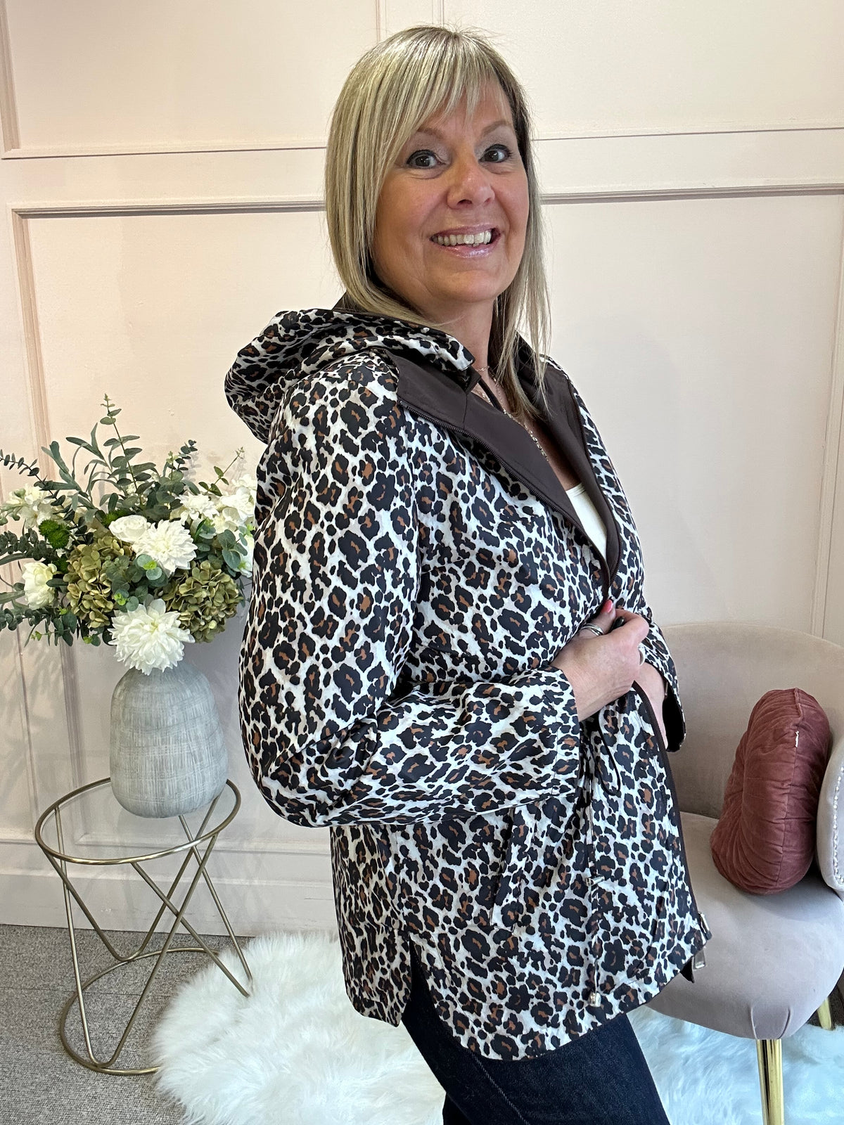 Reversible Mac Coat - Leopard/Brown