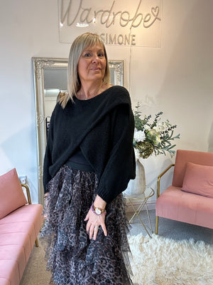 Crossover Layered Jumper - Black