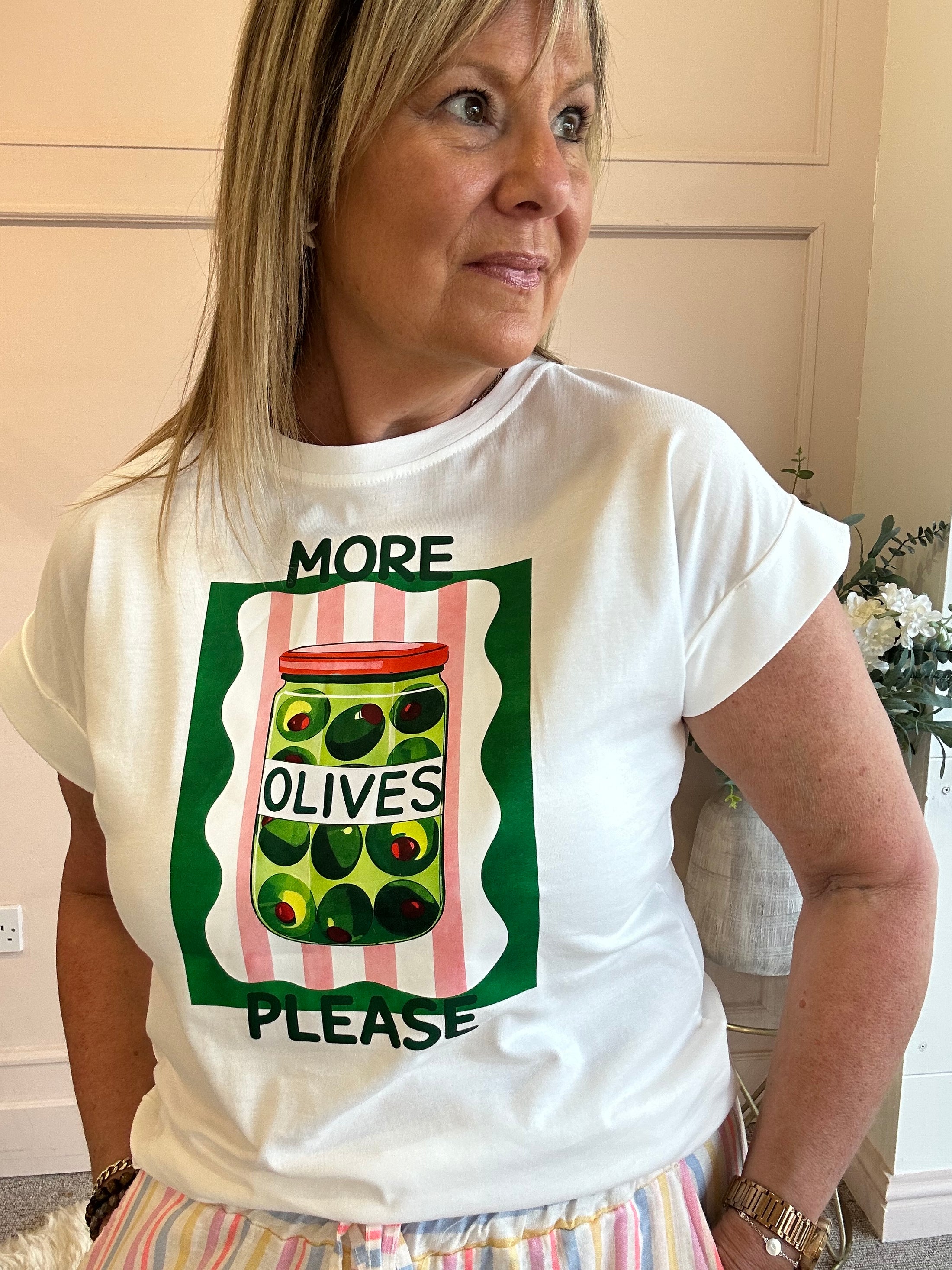 More Olives T Shirt  - White