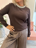 Load image into Gallery viewer, Sparkle & Pearl Jumper - Chocolate Brown
