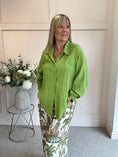 Load image into Gallery viewer, Textured Cotton Shirt - Olive Green
