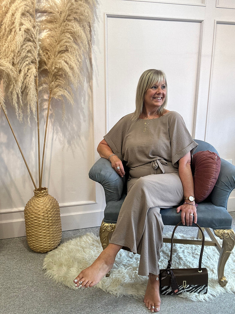 Stylish Jumpsuit - Mocha - Wardrobe By Simone