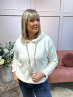 Knitted Hoody Jumper - Cream