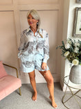 Load image into Gallery viewer, Embroidered Shirt & Short Set - Soft Blue - Wardrobe By Simone
