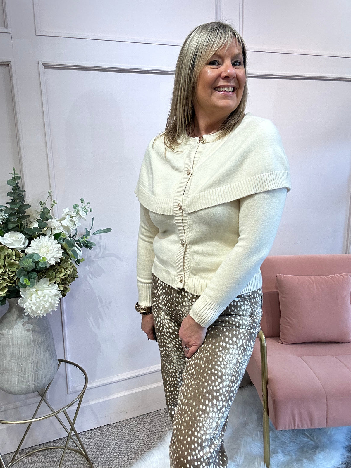 Cape Style Cardigan - Cream