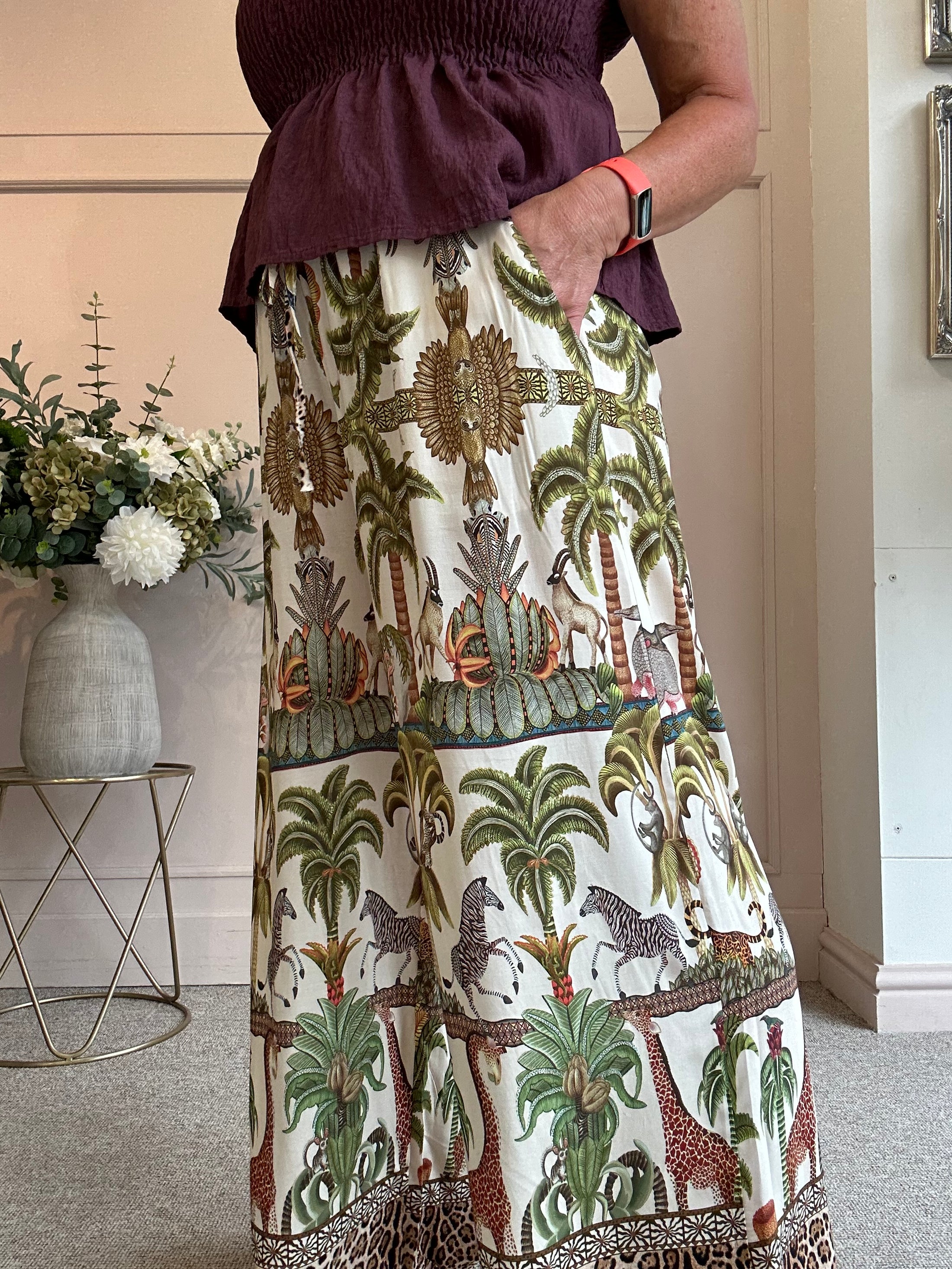 In The Jungle Wide Leg Trouser - Cream