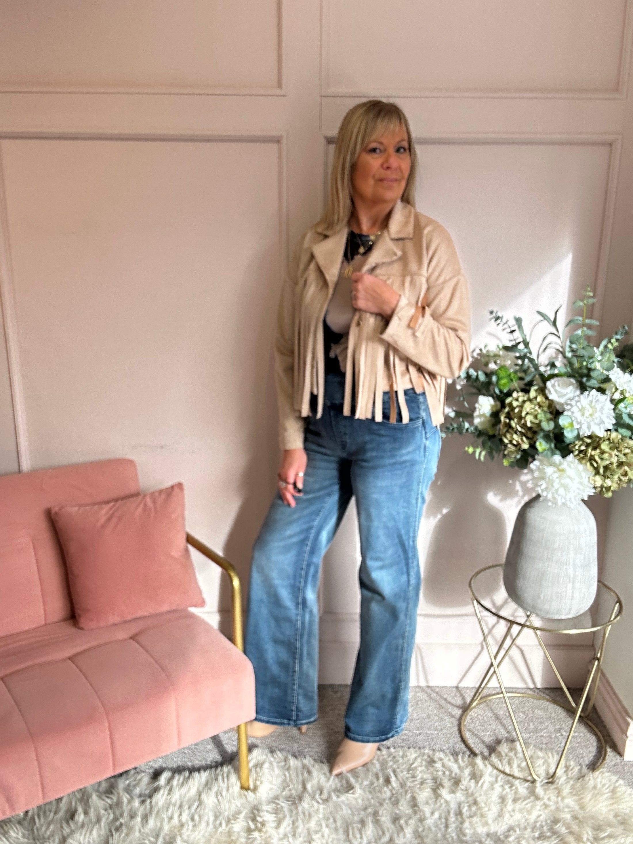 Fringe Tassel Jacket - Beige