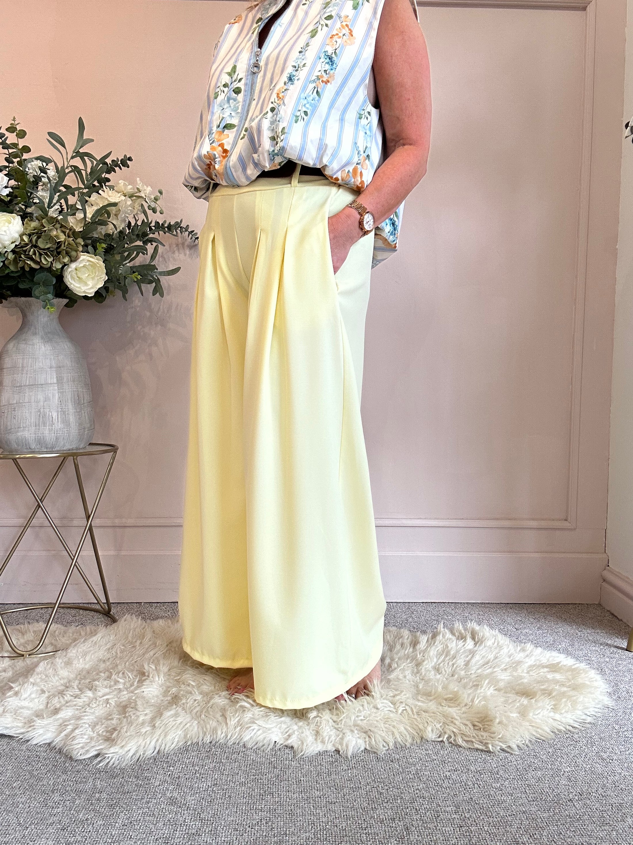 Wide Leg Trouser - Yellow One Size