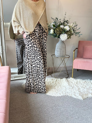 Super Wide Leg Leopard Pant - Leopard