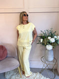 Load image into Gallery viewer, Detailed Edge Top & Pant Set - Soft Lemon - Wardrobe By Simone
