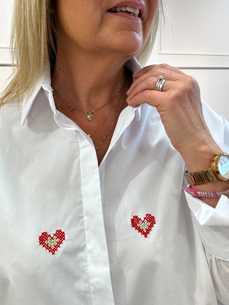 Heart Shirt - White/Red