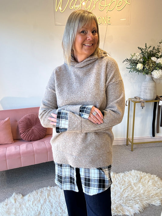 Oversized Hoody Jumper - Beige