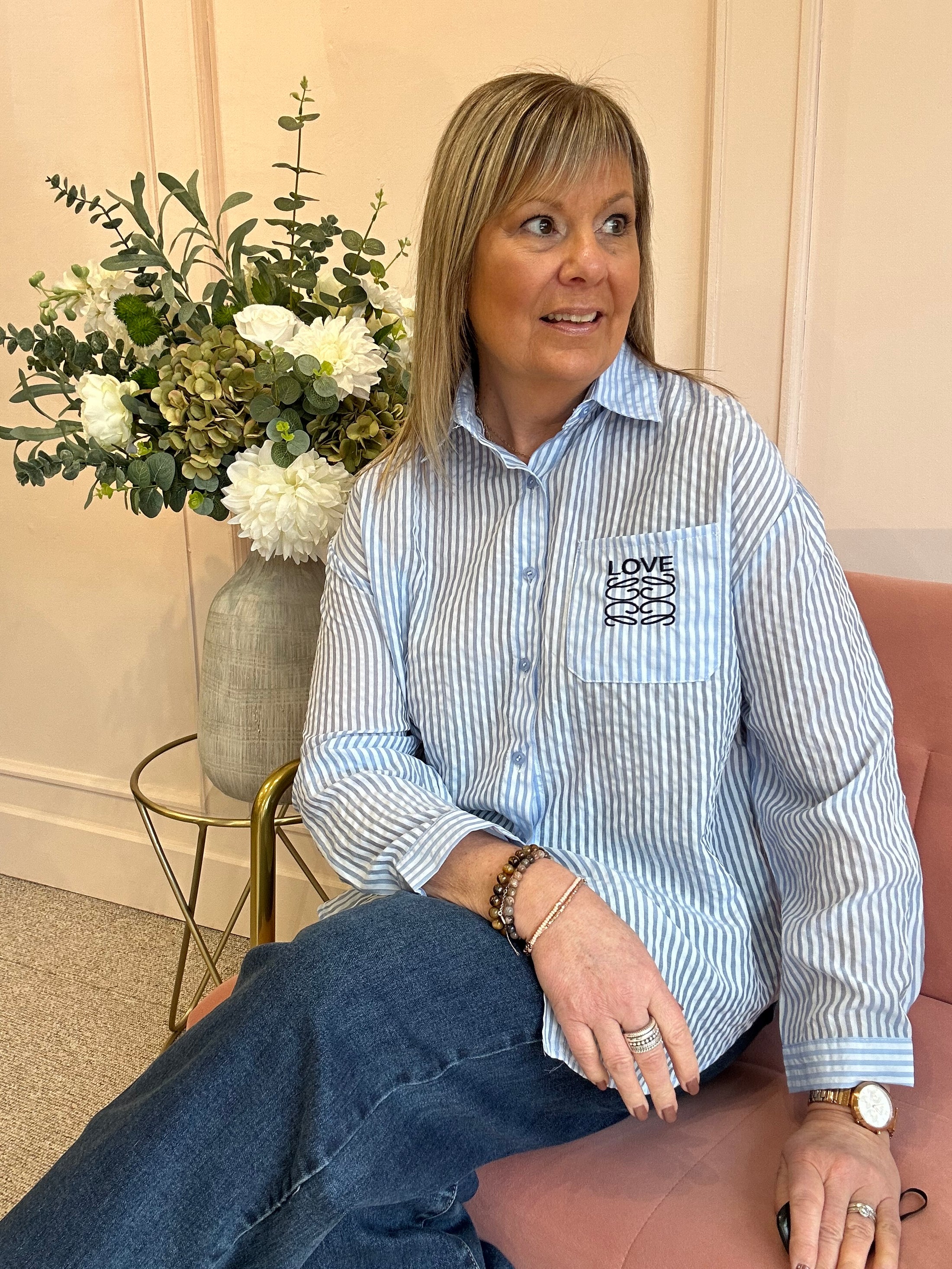 Love Stripe Shirt - Blue